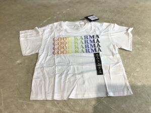 Case of (9) Girls' Boxy Cropped Short Sleeve Graphic T-Shirt