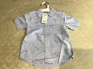 Case of (12) OshKosh Bgosh Button Down Airplane Print Toddler Shirts, 4T