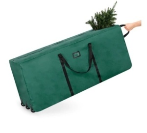 Rolling Duffle Storage Bag for 9ft Christmas Tree w/ Wheels, Handle, Green