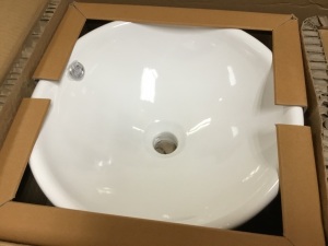 White Ceramic Vessel Sink. Appears New