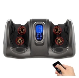 Therapeutic Foot Massager w/ High Intensity Rollers, Remote & 3 Modes, Gray