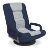 Gaming Floor Chair w/ 360-Degree Swivel, Armrest, Adjustable Backrest, Blue/Gray