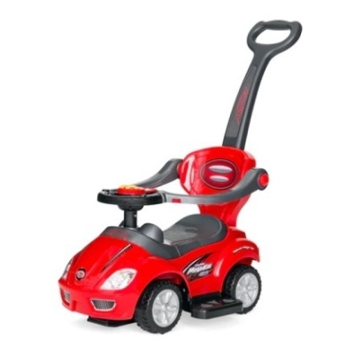 3-in-1 Kids Push Car w/ Handle & Horn, Red