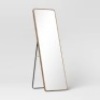 18" x 60" Metal Aluminum Cheval Floor Mirror Brass- Threshold