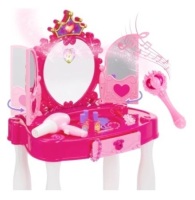 Kids Princess Vanity Mirror w/ AUX Cable, Wand, Hairdryer&nbsp;& Accessories, Pink