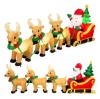 Lighted Inflatable Santa Claus & Reindeer Christmas Decoration, 9ft