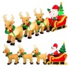 Lighted Inflatable Santa Claus & Reindeer Christmas Decoration, 9ft