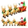 Lighted Inflatable Santa Claus & Reindeer Christmas Decoration, 9ft