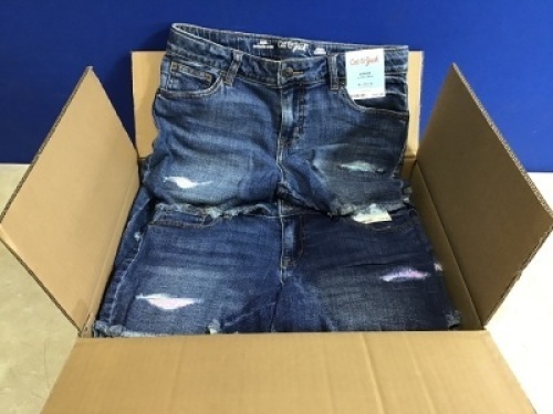 Case of (6) Girls Denim Shorts, XL&nbsp;