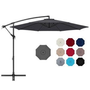 10ft Offset Hanging Patio Umbrella - Gray. Appears New