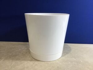 Full Depth Round Cylinder Pot, White, 14-Inch