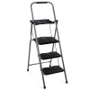 3-Step Folding Steel Ladder w/ Utility Tray, Hand Grip, 330lb Capacity. Appears New