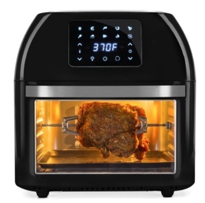 16.9qt 1800W 10-in-1 Family Size Air Fryer Countertop Oven, Rotisserie & Dehydrator, Black