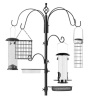 Bird Feeding Station, 6-Hook Steel Multi-Feeder Stand w/ 4 Feeders - 89in, Appears New