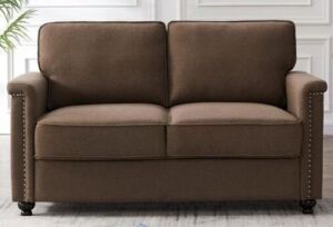 Modern Polyester/Polyester Blend Brown Couch