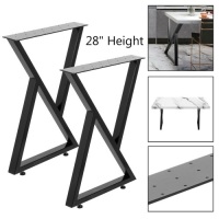 Set of (2) Metal Table Legs,&nbsp;28" Height 20" Width. Appear New