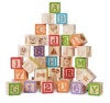 40-Piece Kids Wooden ABC Block Set Toddler STEM Toy w/ Carrying Case