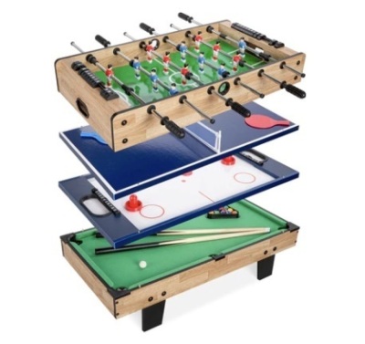 4-in-1 Multi Game Table Set w/ Air Hockey, Table Tennis, Billiards & Foosball