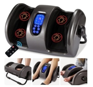 Reflexology Shiatsu Foot Massager w/ High-Intensity Rollers & Remote Control, Gray