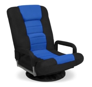 Gaming Floor Chair w/ 360-Degree Swivel, Armrest, Adjustable Backrest, Black/Blue