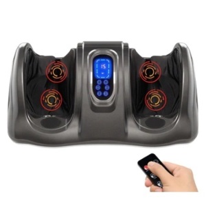 Therapeutic Foot Massager w/ High Intensity Rollers, Remote & 3 Modes, Gray