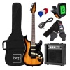 Beginner Electric Guitar Kit w/ Case, 10W Amp & Tremolo Bar, 39in, Sunburst