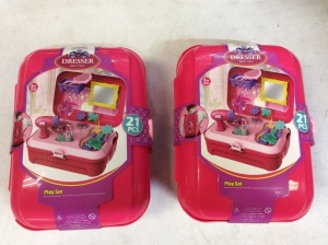 Lot of (2) New 21-Piece Plastic Makeip Play Sets