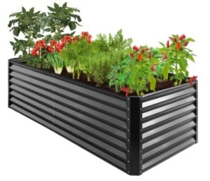 Outdoor Metal Raised Garden Bed for Vegetables, Flowers, Herbs - 8x4x2ft 