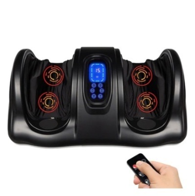 Therapeutic Foot Massager w/ High Intensity Rollers, Remote & 3 Modes, Black