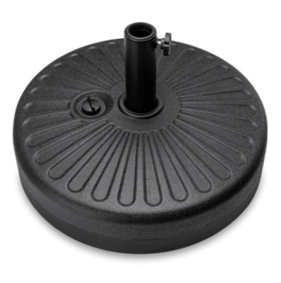 Plastic Patio Umbrella Base Pole Holder Accessory w/ Adjustable Knob, Black