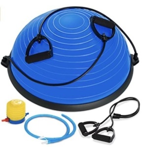 Half Ball Balance Trainer w/ 2 Resistance Bands & Pump, Blue