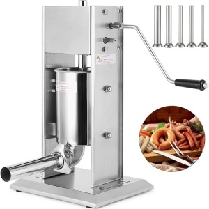 VEVOR 5L Vertical Commercial Home Sausage Stuffer 2 Speed Stainless Meat Press. Appears New