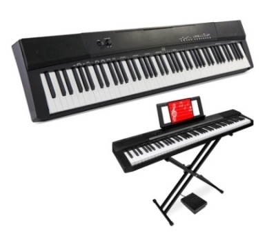 88-Key Digital Piano Set w/ Semi-Weighted Keys, Stand & Sustain Pedal