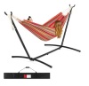 2-Person Brazilian-Style Double Hammock w/ Carrying Bag and Steel Stand, Sangria