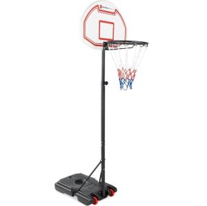 Kids Height-Adjustable Basketball Hoop, Portable Backboard System w/ Wheels