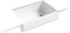 KOHLER 5826-0 Whitehaven Farmhouse Self-Trimming Undermount Single-Bowl Sink with Short Apron, 33, White