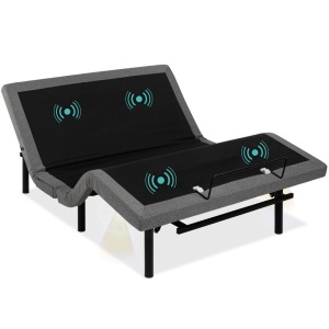 Adjustable Bed Base with Massage, Remote, USB Ports - Queen