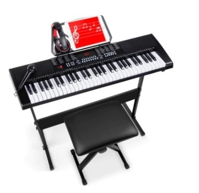 61-Key Beginners Electronic Keyboard Piano Set w/ 3 Modes, Microphone