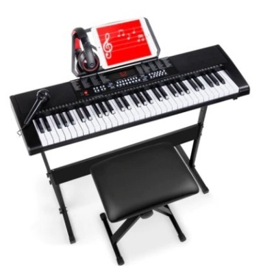 61-Key Beginners Electronic Keyboard Piano Set w/ 3 Modes, Microphone