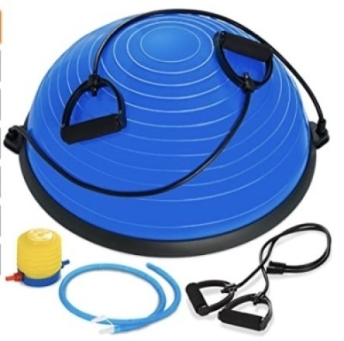 Half Ball Balance Trainer&nbsp;w/ 2 Resistance Bands &&nbsp;Pump