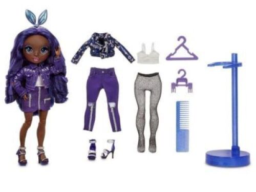 Lot of (2) Rainbow High&nbsp;Krystal Bailey &ndash; Indigo&nbsp;Fashion Doll&nbsp;with 2 Complete Mix & Match Outfits and&nbsp;Doll Accessories