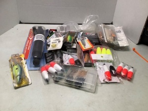 Lot of (20) Misc. Fishing Lures and Supplies, Ecommerce Return