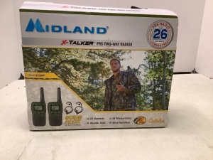 Midland X-Talker FRS Two Way Radios, No Charger, Powers On, Ecommerce Return