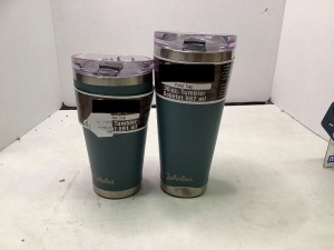 Lot of (2) Polar Cup Tumblers, Dents, Lid Cracked, Ecommerce Return