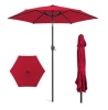 Outdoor Market Patio Umbrella w/ Push Button Tilt, Crank Lift, 7.5ft, Red