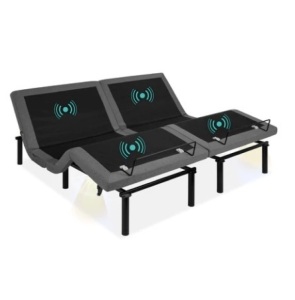 Adjustable Bed Base with Massage, Remote & USB Ports, Split King