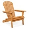 Folding Wooden Adirondack Chair Accent Furniture w/ Natural Finish,&nbsp;Brown