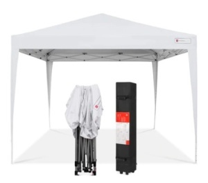 Outdoor Portable Pop Up Canopy Tent w/ Carrying Case, 10x10ft, White