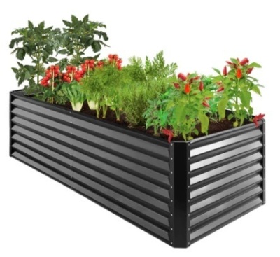 Outdoor Metal Raised Garden Bed, 8x4x2ft