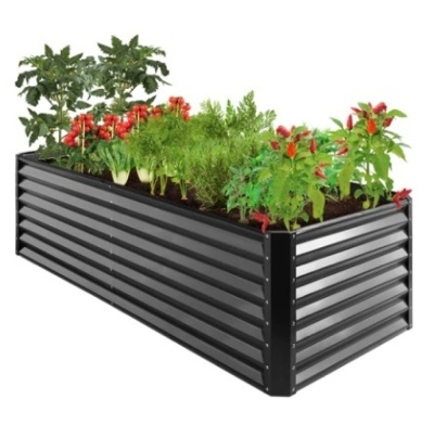 Outdoor Metal Raised Garden Bed, 8x4x2ft